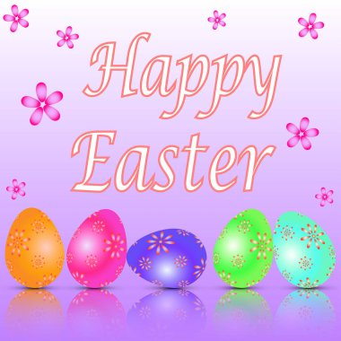 Paskalya kartı boyalı yumurta vektör Eps ile