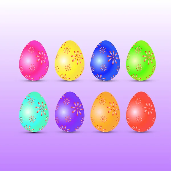 Conjunto de huevos de Pascua vector EPS — Vector de stock