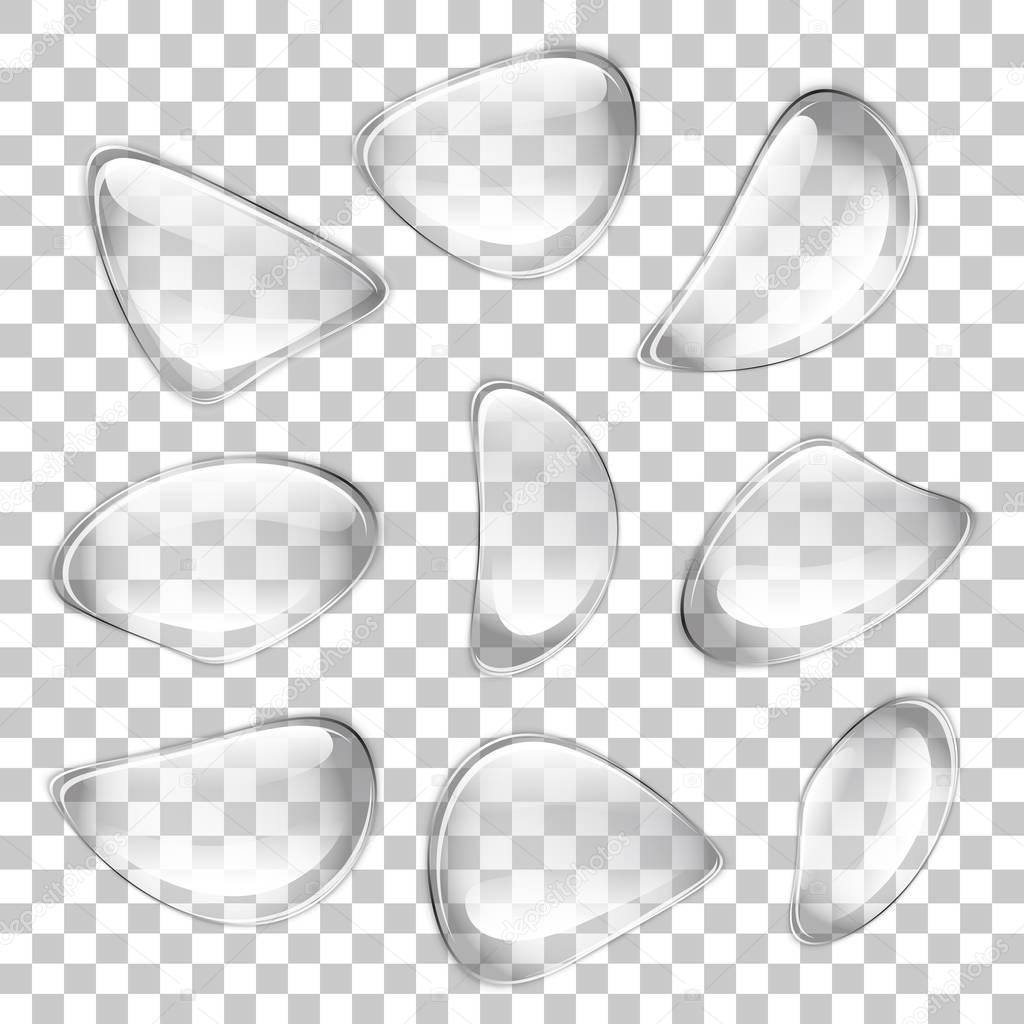vector transparent drops. A set of bubbles of different shapes