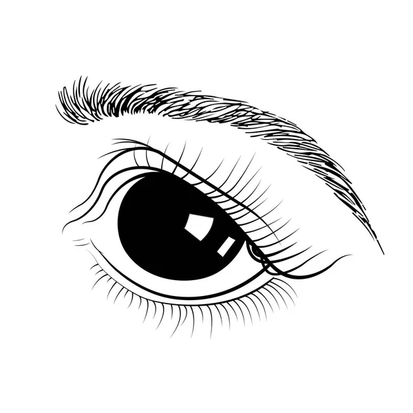 Die Silhouette der Augen wird von Hand bemalt. Izolirovannoi-Bild — Stockvektor