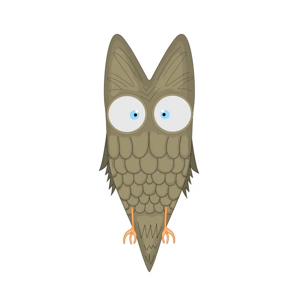 Vektor kreslený klip umění ilustrace roztomilé sovy maskota. izolované na bílém pozadí. létající pták s velkýma očima — Stockový vektor