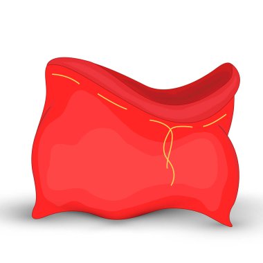 Noel Baba çanta. Christmas kırmızı çanta Illustration. Yeni yıl koleksiyonu. Beyaz arka plan üzerinde izole