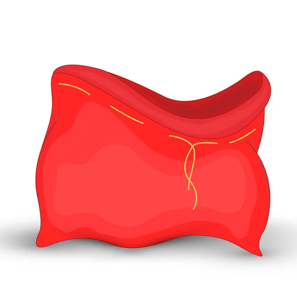 Sack Weihnachtsmann. Illustration der weihnachtsroten Tüte. Neujahrs-Kollektion. isoliert auf weißem Hintergrund — Stockvektor
