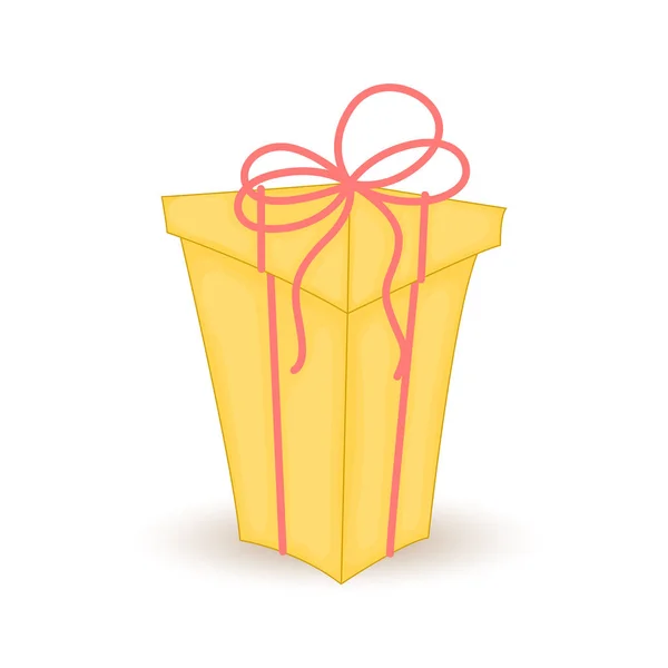 Caja de regalo envuelta colorida.Hermosa Navidad y caja de regalo de año nuevo con arco abrumador. Ilustración vectorial . — Vector de stock