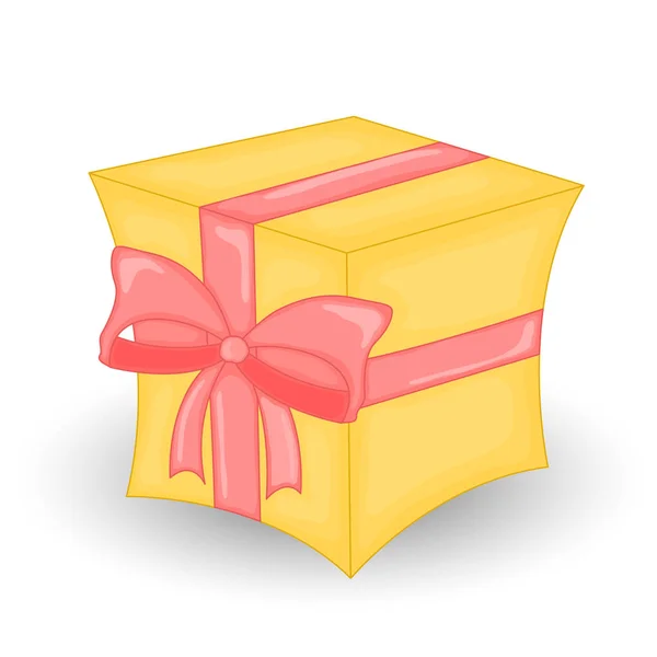 Caja de regalo envuelta colorida.Hermosa Navidad y caja de regalo de año nuevo con arco abrumador. Ilustración vectorial . — Vector de stock