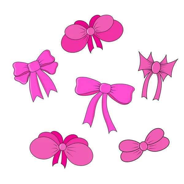 Set of bows isolated in vector — Stock Vector