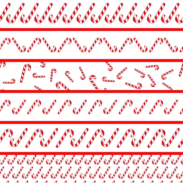 Tape instellen Kerstmis. Naadloze patroon van snoep stokken — Stockvector