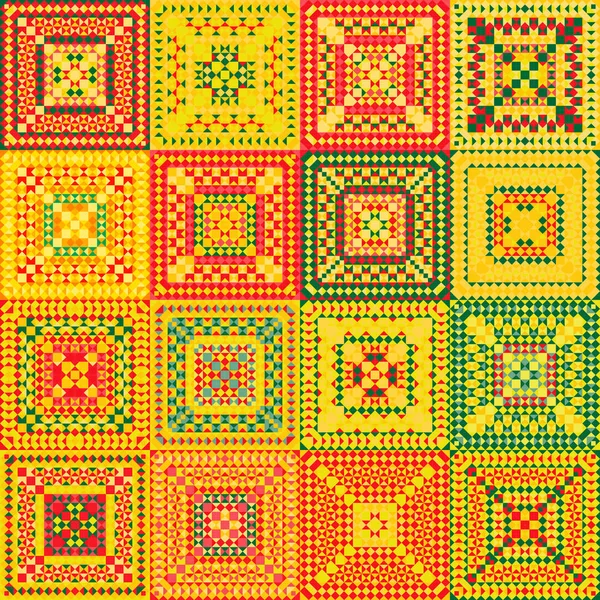 Definir o padrão mexicano. Pixel fundo brilhante em estilo mexicano —  Vetores de Stock