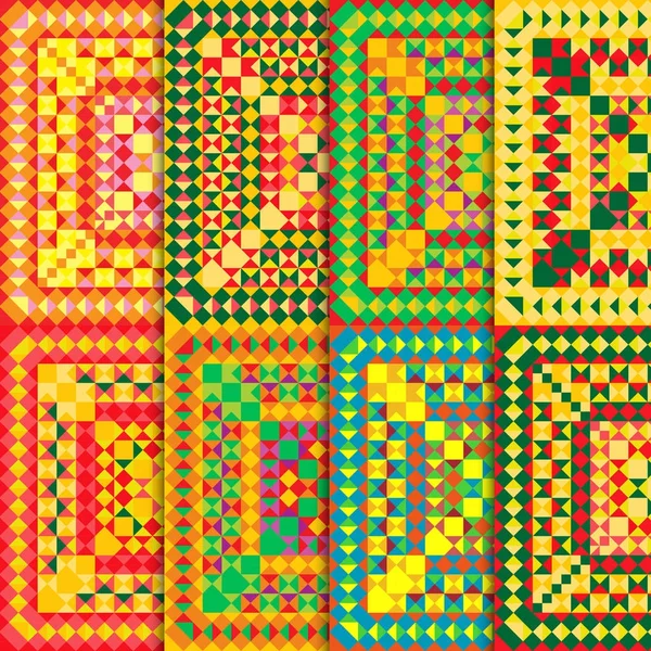 Establecer el patrón de México. Pixel fondo brillante en estilo mexicano — Vector de stock