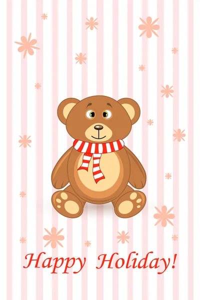 Милий ведмідь Тедді. листівка привітання з святом — стоковий вектор