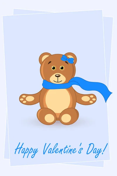 Urso de peluche. cartão de saudação feliz dia dos namorados —  Vetores de Stock