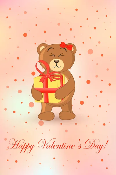 Urso de peluche. cartão de saudação feliz dia dos namorados —  Vetores de Stock
