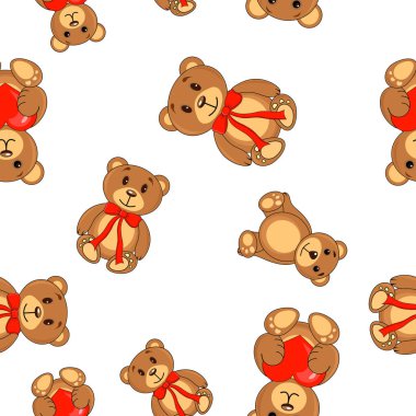 Pençe desenli, pürüzsüz bir geçmişi olan kahverengi ayılar.