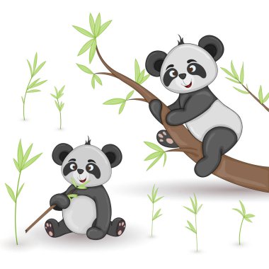 Çizgi filmdeki hayvanların olduğu bir kartpostal. Dalları ve bitkileri olan dekoratif çiçek arkaplanı.