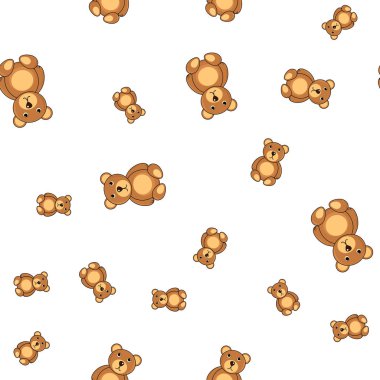 Beyaz arka planda kahverengi ayılar. desen kusursuz