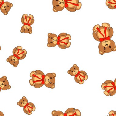 Beyaz arka planda kahverengi ayılar. desen kusursuz