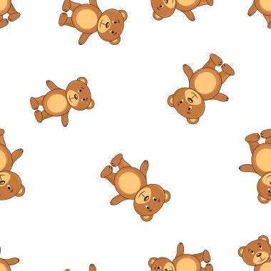 Beyaz arka planda kahverengi ayılar. desen kusursuz