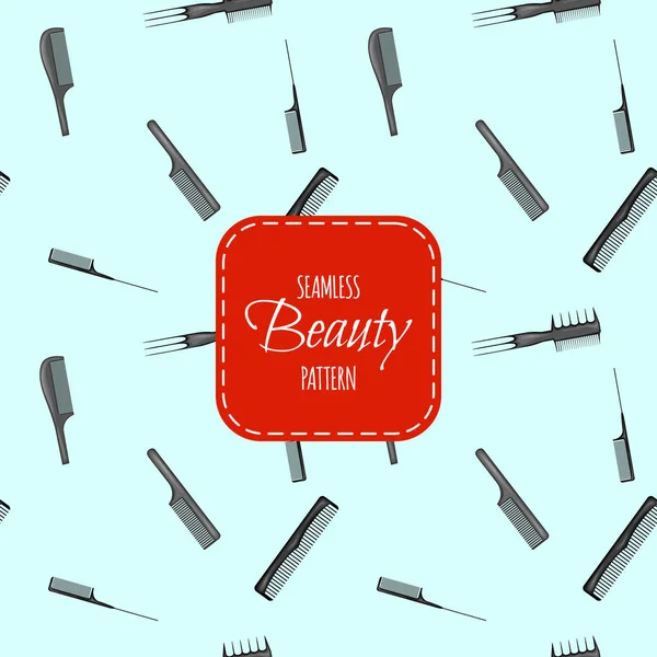 Beauty seamless pattern with combs. Cartoon style. Vector illustration. — Stock Vector