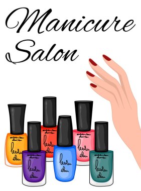 Oje seti. Çizgi film tarzı. Vektör illüstrasyonu.