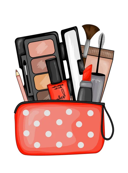 Conjunto de cosméticos para el rostro. Estilo de dibujos animados. Ilustración vectorial . — Vector de stock