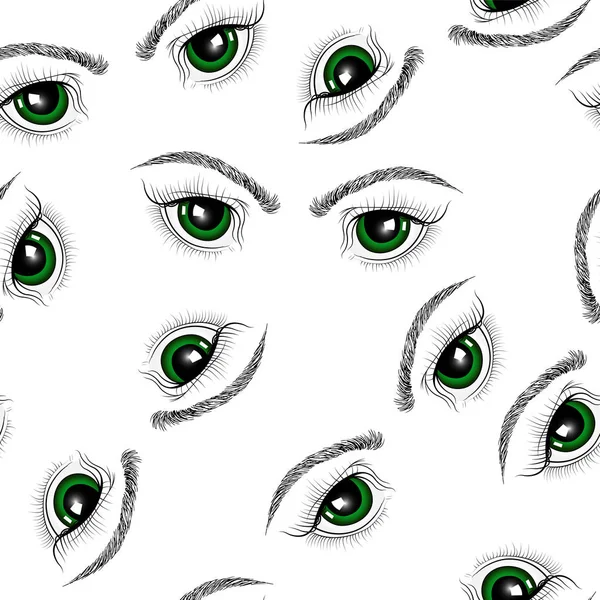 Візерунок з намальованого ока. Шпалери, ескізи очей — стоковий вектор