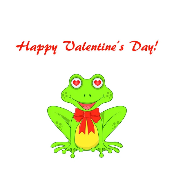 Postal el día de San Valentín con ranas aisladas — Vector de stock