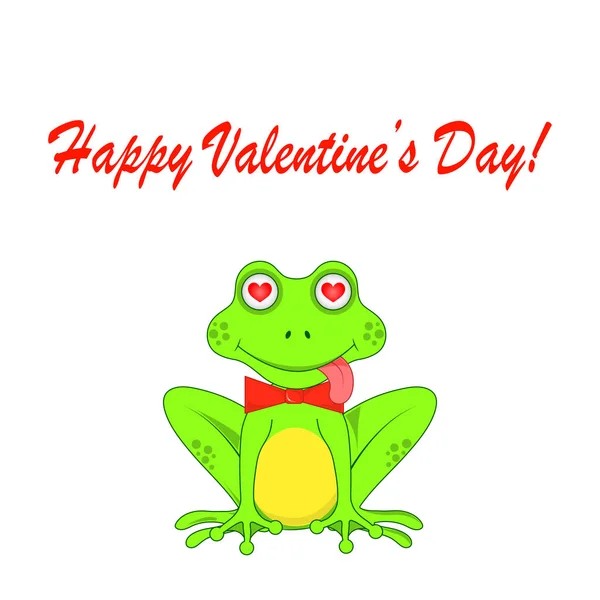 Postal el día de San Valentín con ranas aisladas — Vector de stock