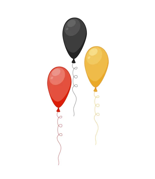 Three balloons on a white background. Cartoon style. Vector illustration. — 스톡 벡터