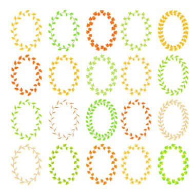 farklı renk ve türleri yaprakları çerçevesinden