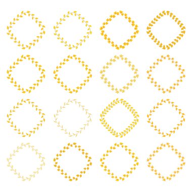 çerçeve farklı türlerde sarı yaprakları