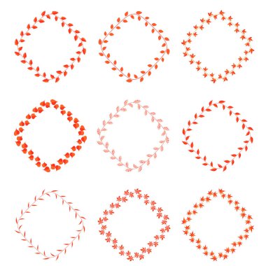 farklı çerçeve kırmızı yaprakları