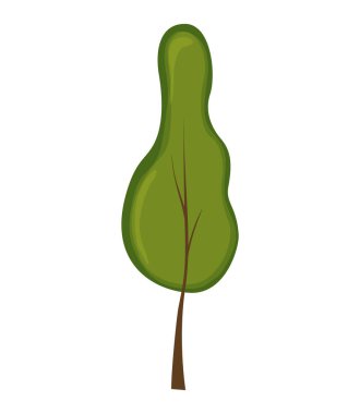 İnşaat ve tasarım için beyaz arka planda bir ağaç. Çizgi film tarzı. Vektör illüstrasyonu.