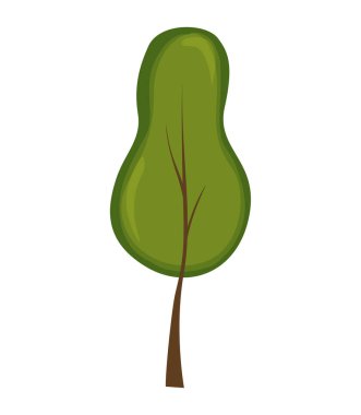 İnşaat ve tasarım için beyaz arka planda bir ağaç. Çizgi film tarzı. Vektör illüstrasyonu.