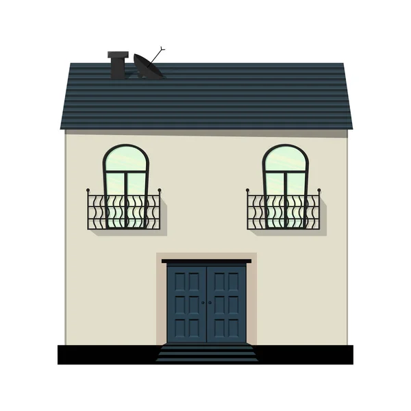 Conjunto de casas sobre fondo blanco para la construcción y el diseño. Estilo de dibujos animados. Ilustración vectorial. — Vector de stock