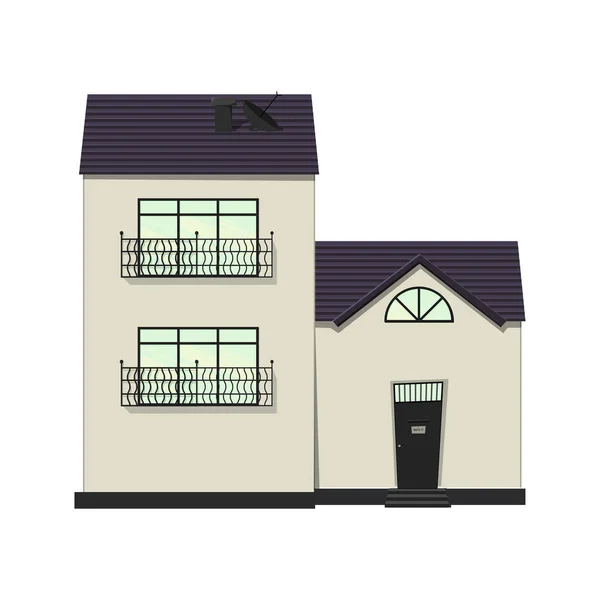 Conjunto de casas sobre fondo blanco para la construcción y el diseño. Estilo de dibujos animados. Ilustración vectorial. — Vector de stock