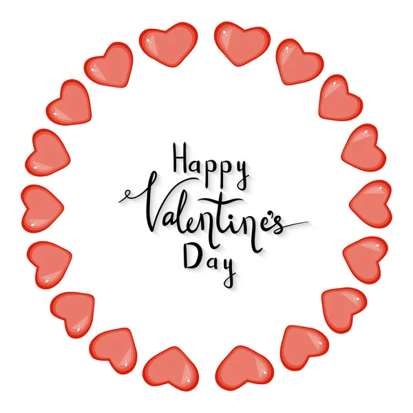 Valentijnsdag template met harten. Cartoon stijl. Vectorillustratie. — Stockvector