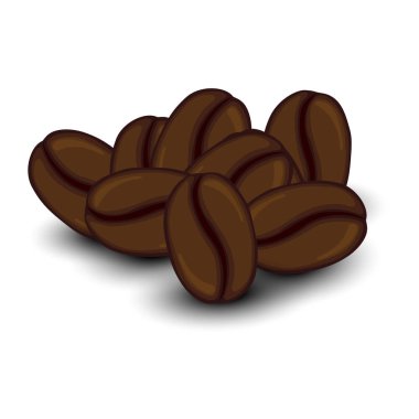 Beyaz arka planda kahve çekirdekleri izole.