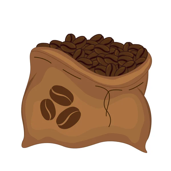 Zestaw toreb z ziarnem kawy. Styl kreskówki. Ilustracja wektora. — Wektor stockowy
