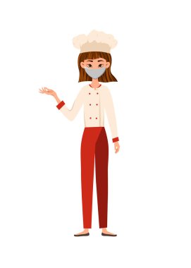 Meslekler. Tıbbi maskeli kadınlar. Salgın hastalıklar bölümünde çalışıyor. İş kıyafetleri üniformaları..