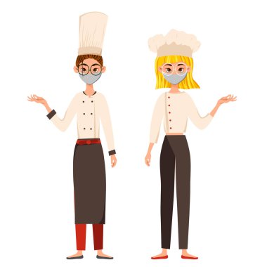 Meslekler. Tıbbi maskeli kadınlar. Salgın hastalıklar bölümünde çalışıyor. İş kıyafetleri üniformaları..