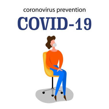 Yeni Coronavirus 2019-nCoV salgınının şablonu beyaz arka planda izole edilmiş bir grup insanla birlikte. Salgın hastalık konsepti. Vektör düz resimleme.