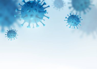 Virüs, bakteri vektör arka planı. Hücre hastalığı salgını. Coronavirus alarmı. Pankart, poster veya el ilanları için mikrobiyoloji tıbbi kavramı.