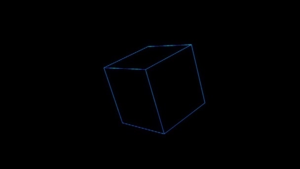 Abstrakta form Element i Wireframe Hologram stil. Fina 3d-Rendering — Stockvideo