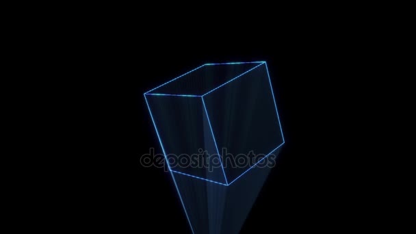 Abstract Shape Element in Wireframe Hologram Style. Nice 3D Rendering — Stock Video