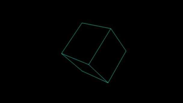 Abstrakta form Element i Wireframe Hologram stil. Fina 3d-Rendering — Stockvideo
