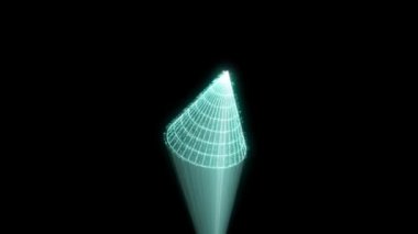 Tel Çerçeve hologramı stil öğe soyut şekli. Güzel 3d render