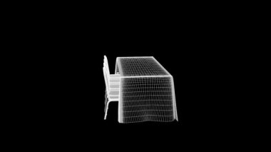 Konferans fiş Hologram tel kafes tarzı ile parti tablo. Güzel 3d render