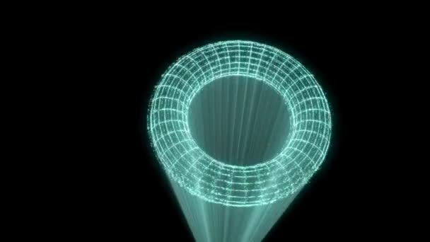 Élément de forme abstrait dans le style d'hologramme de Wireframe. Belle rendu 3D 