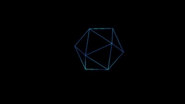 Elemento de forma abstrata em estilo holograma Wireframe. Boa renderização 3D — Vídeo de Stock