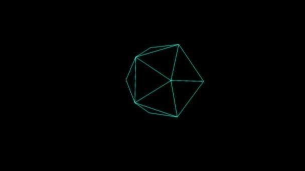 Abstract Shape Element in Wireframe Hologram Style. Nice 3D Rendering — Stock Video